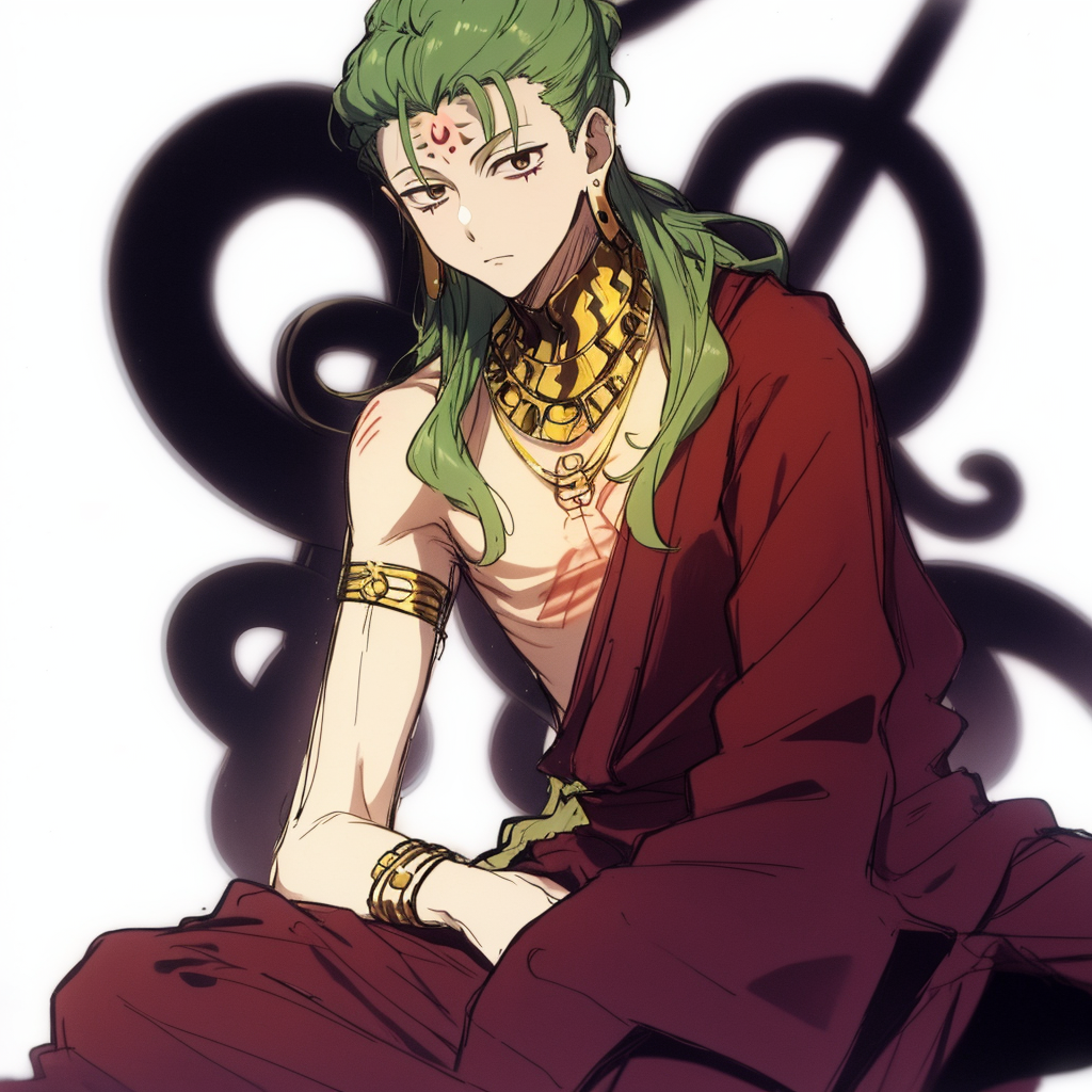 09896-205357395-cityscape, street, deadpan, jitome, _Buddha, solo, male focus, 1boy, long hair, green hair, jewelry, sitting, white background,.png